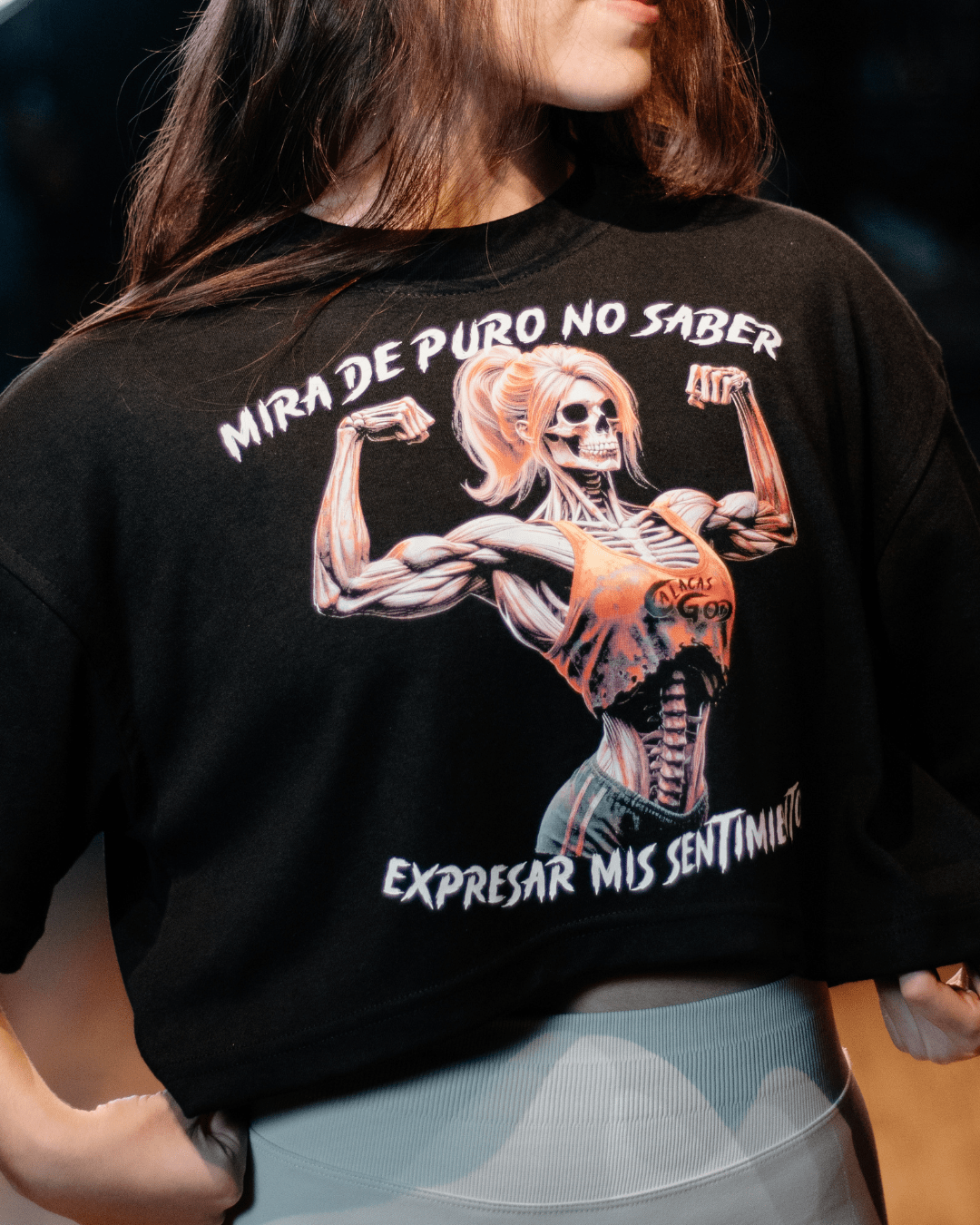 CROP TOP MIRA DE PURO NO SABER EXPRESAR MIS SENTIMIENTOS - Calacas God